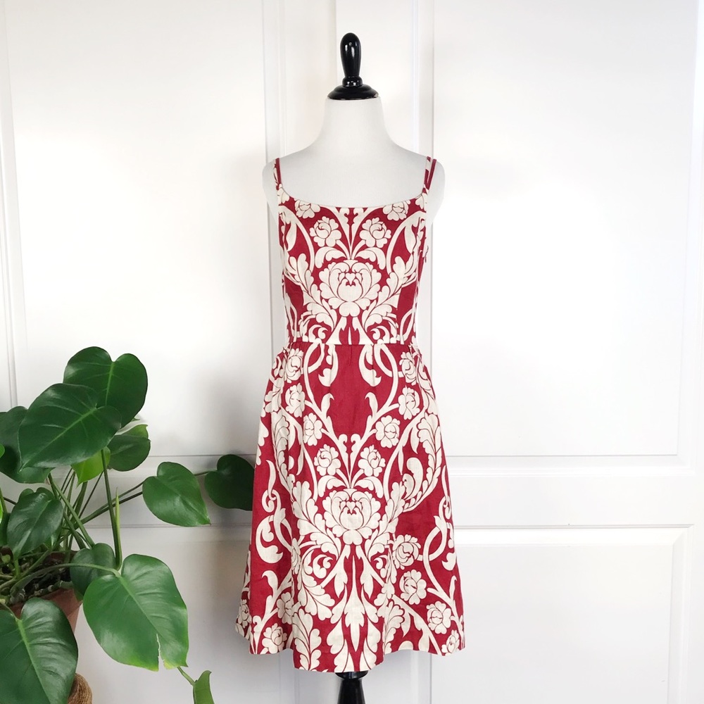 Ann Taylor Wallpaper Flower Linen Sheath Dress